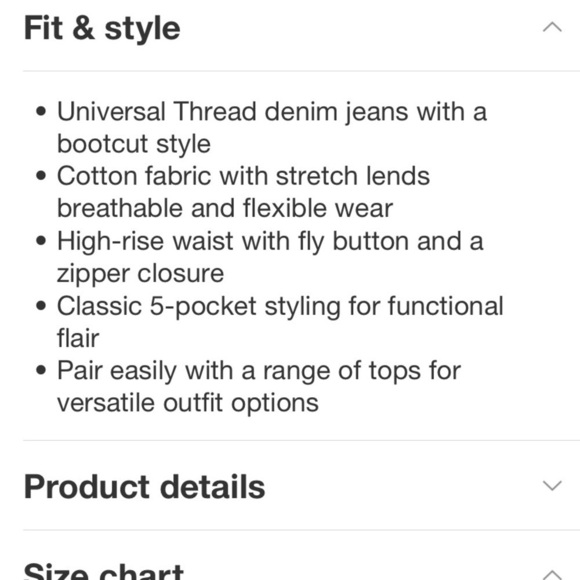 Women's High-Rise Bootcut Jeans - Universal Thread - Picture 7 of 9